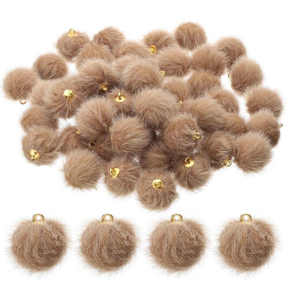 2503 50pcs Pom Poms Charm, Pompoms Charm Craft Pom Poms Pendants Balls